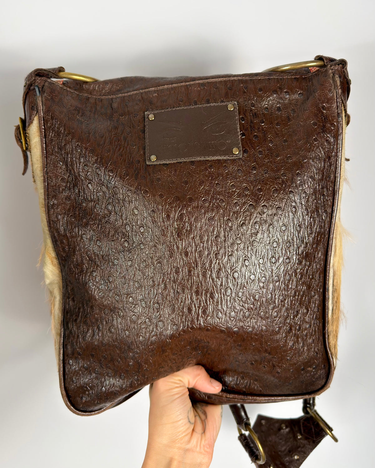 Vintage Fur Leather Cowhide Bag