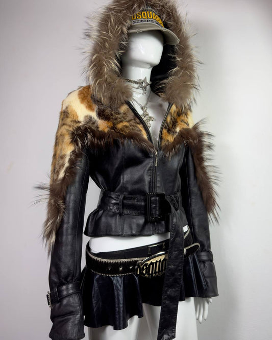 Vintage Fur Leather Jacket XS/M