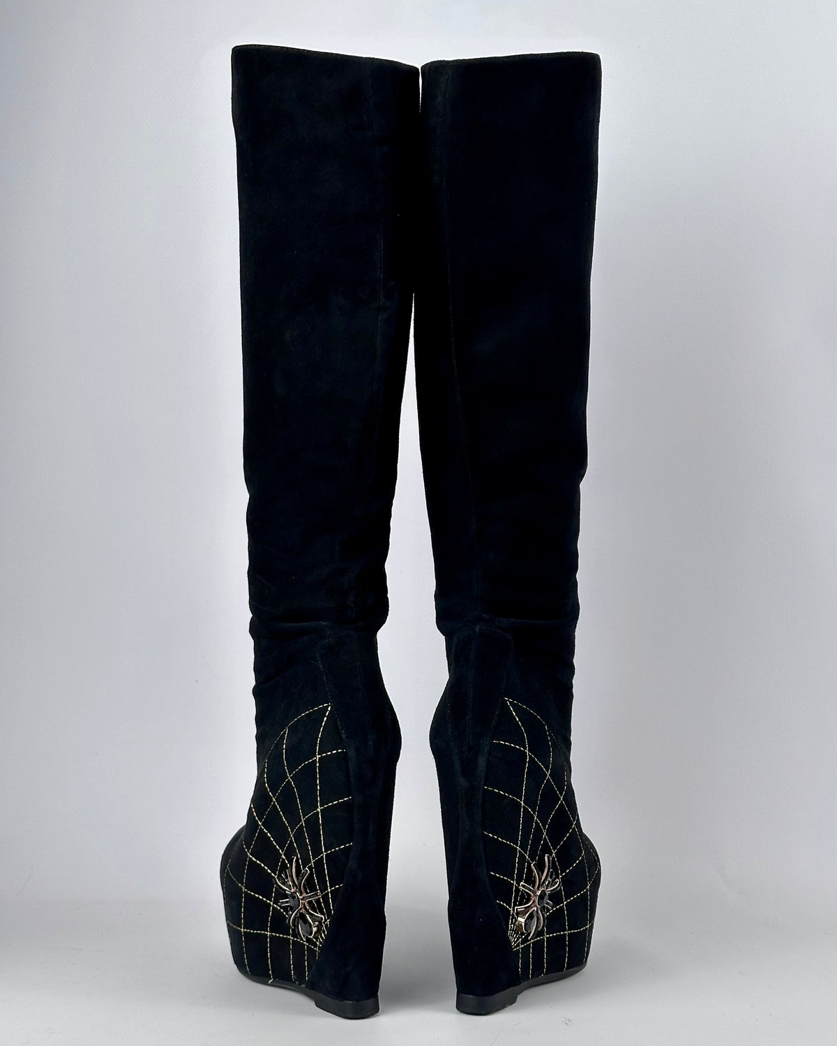 Vintage Spiderweb Wedge Boots — 35 & 37