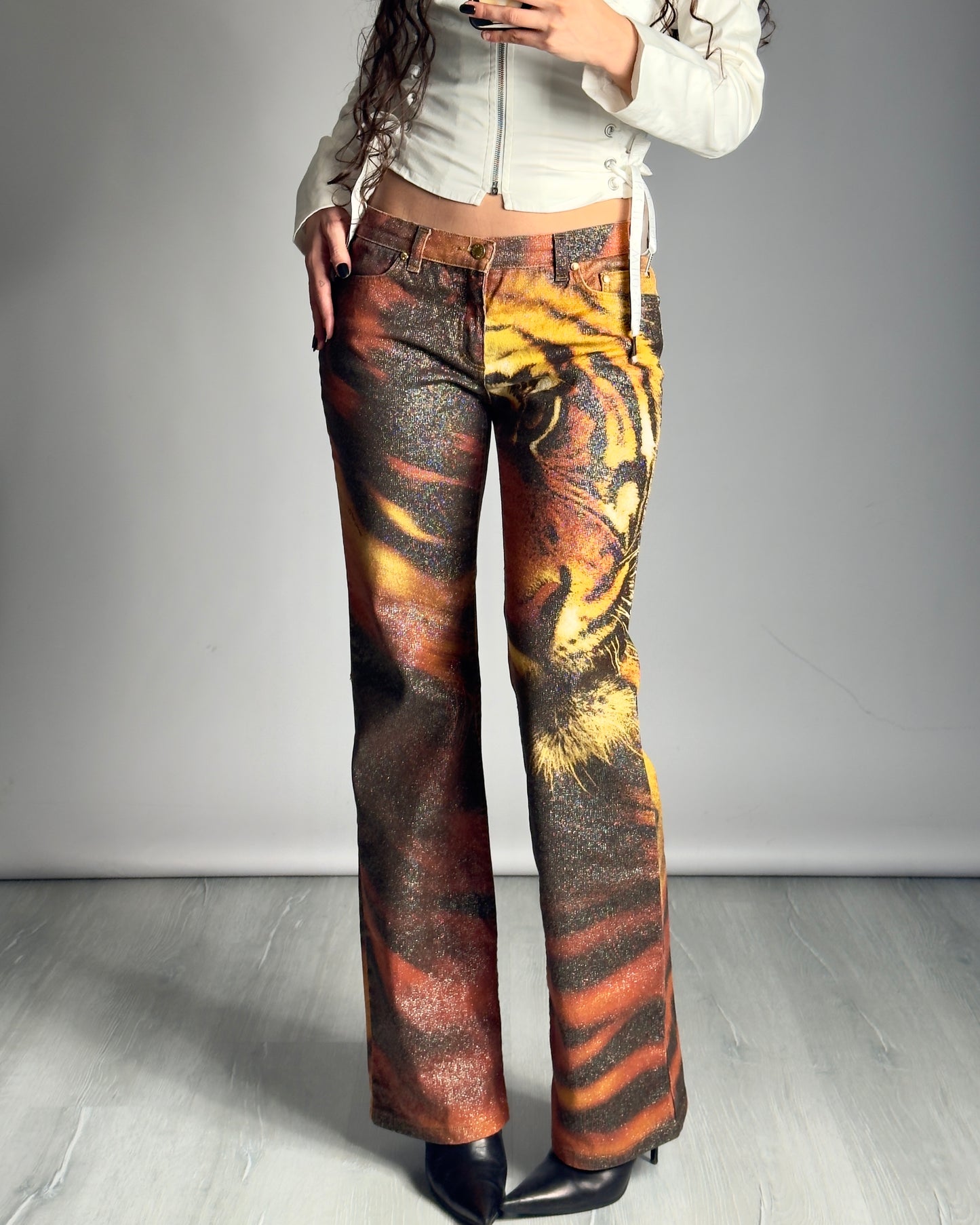 Robero Cavalli AW2000 Tiger Jeans — size M