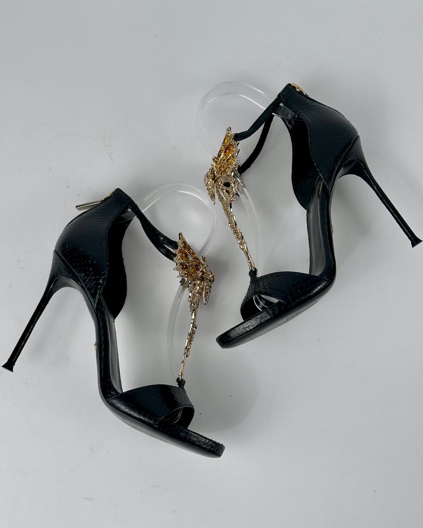 Roberto Cavalli Butterfly Gemstone Heels — 37