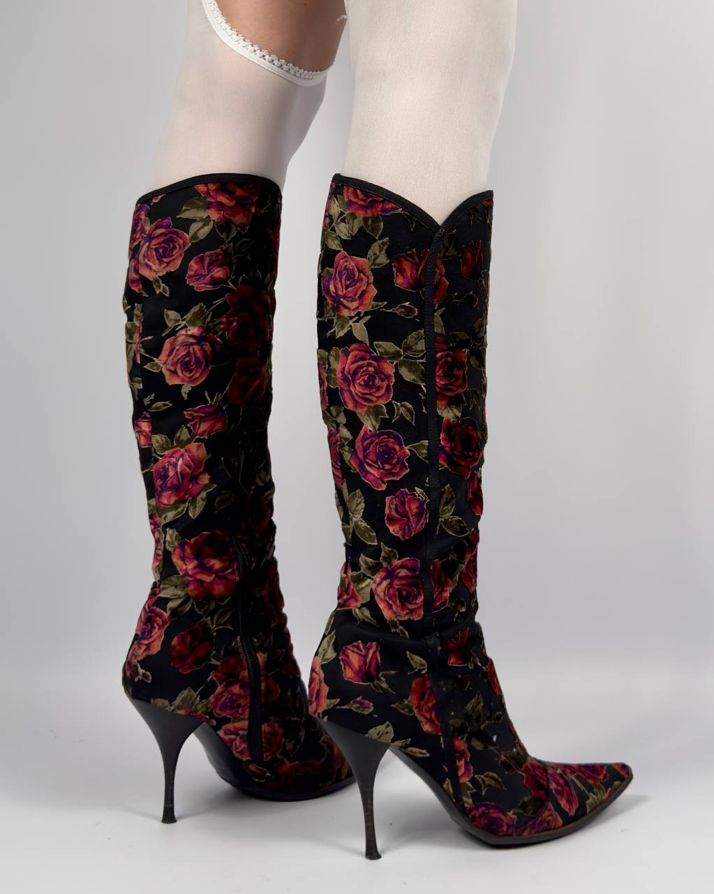 Casadei Vintage Roses Boots — 39