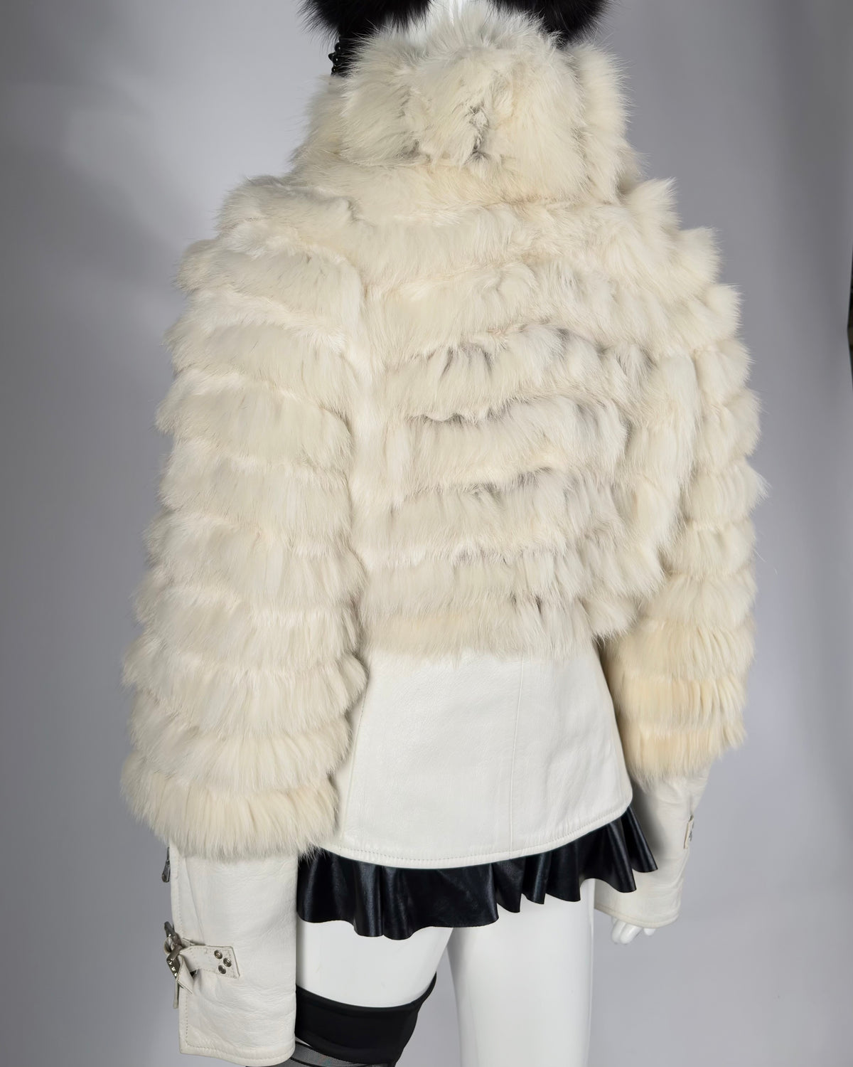 Vintage Fur Leather Jacket — M