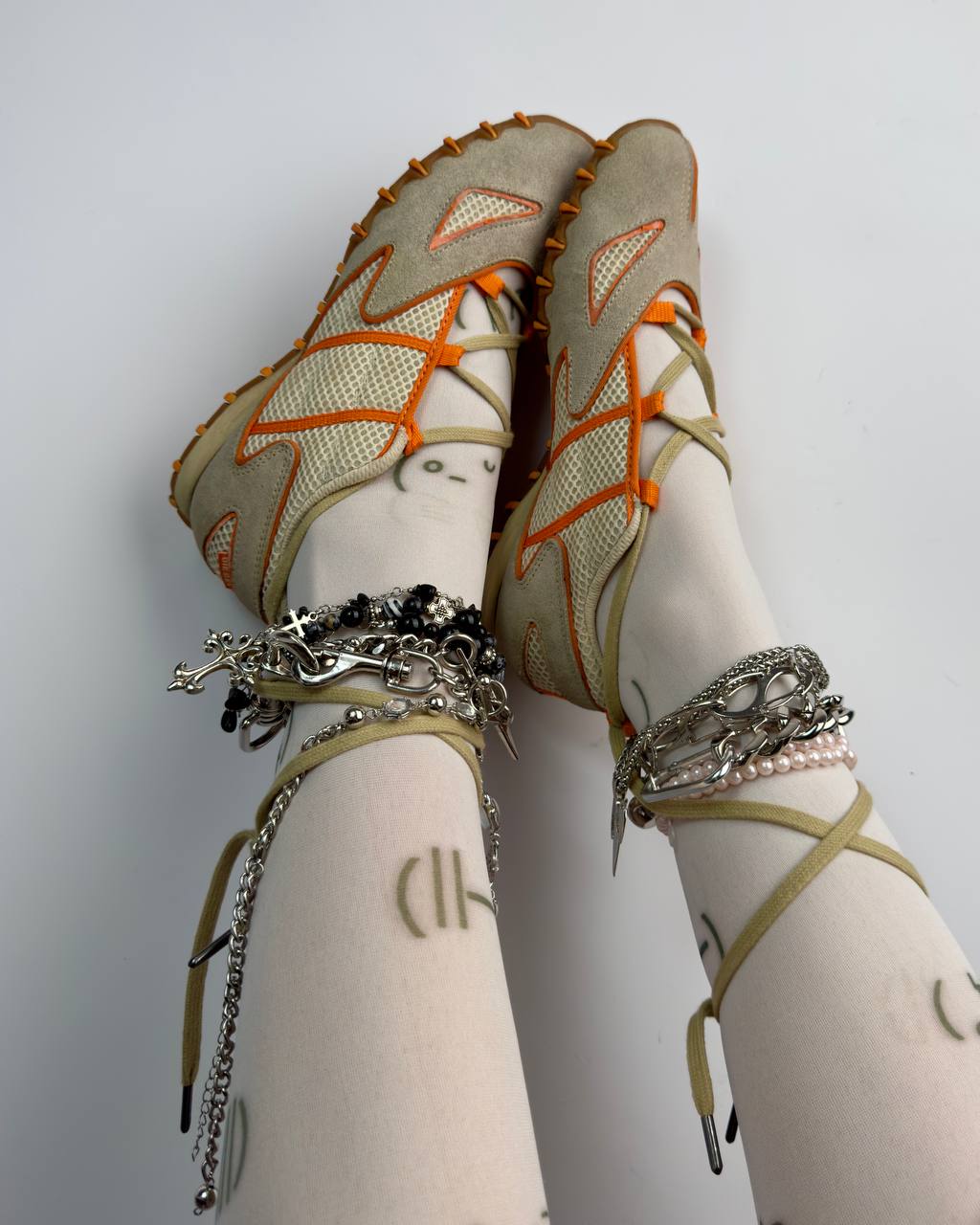 Diesel Vintage Lace Up Ballet Flats — 37.5/38.5