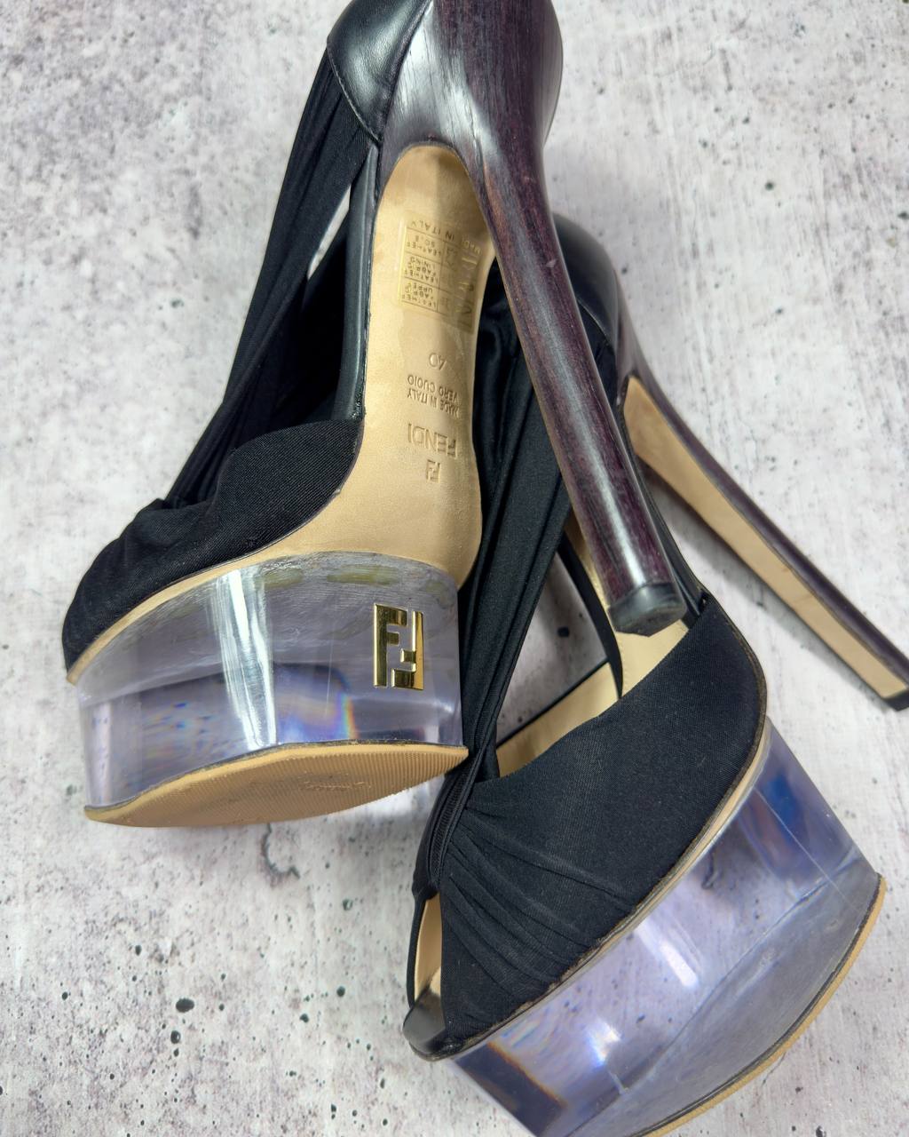 Fendi Cinderella Lucite Heels 40