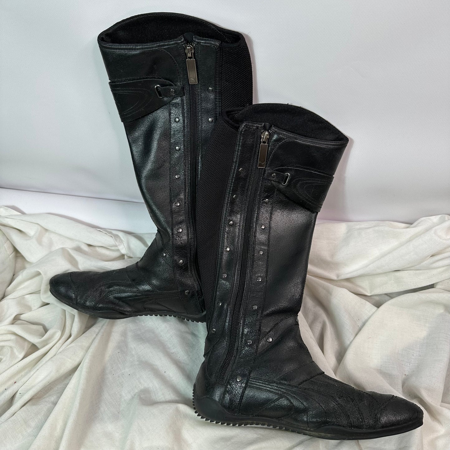 Puma Vintage Leather Moto Biker Boots