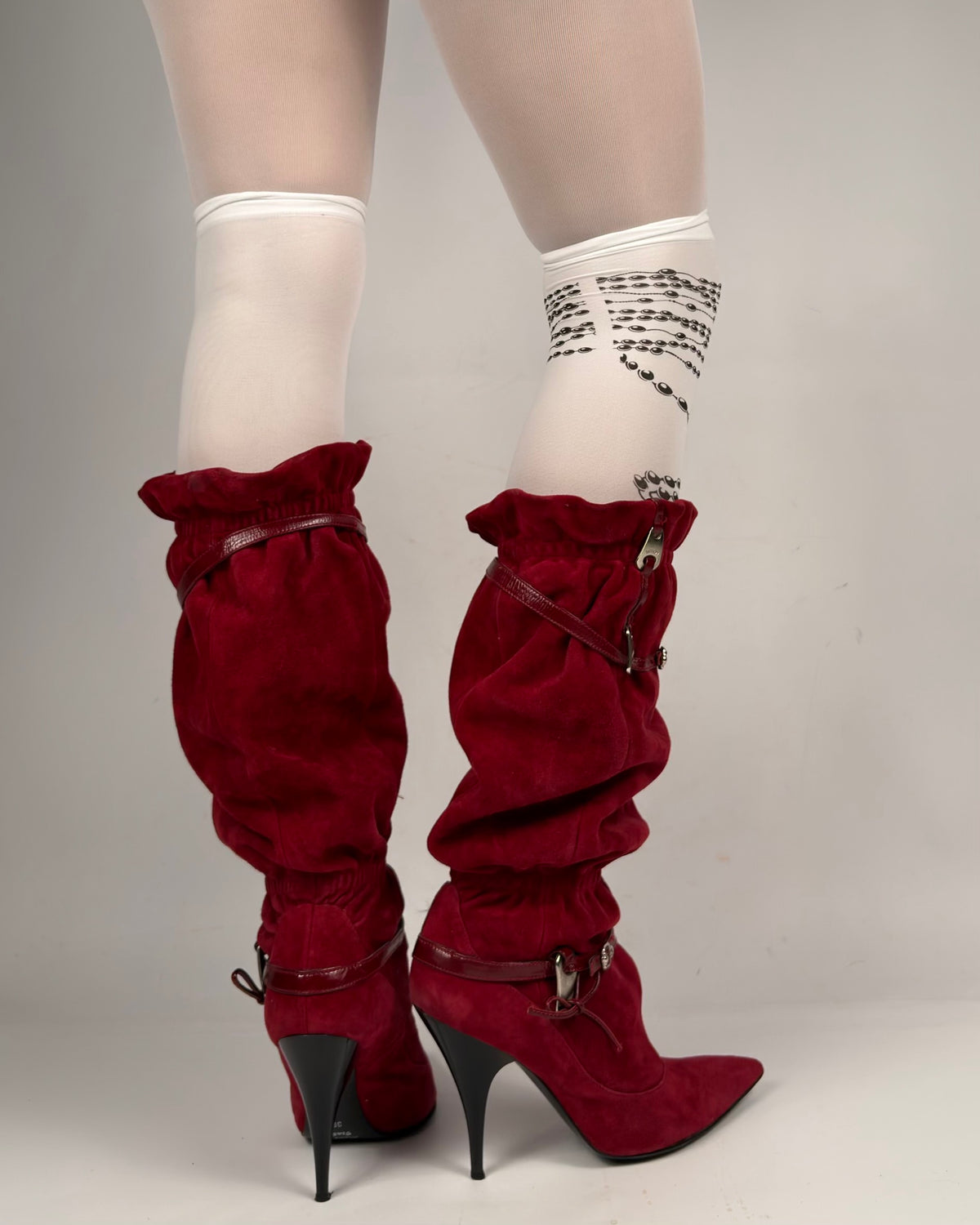 Vintage Italian Suede Slouch Boots — 39