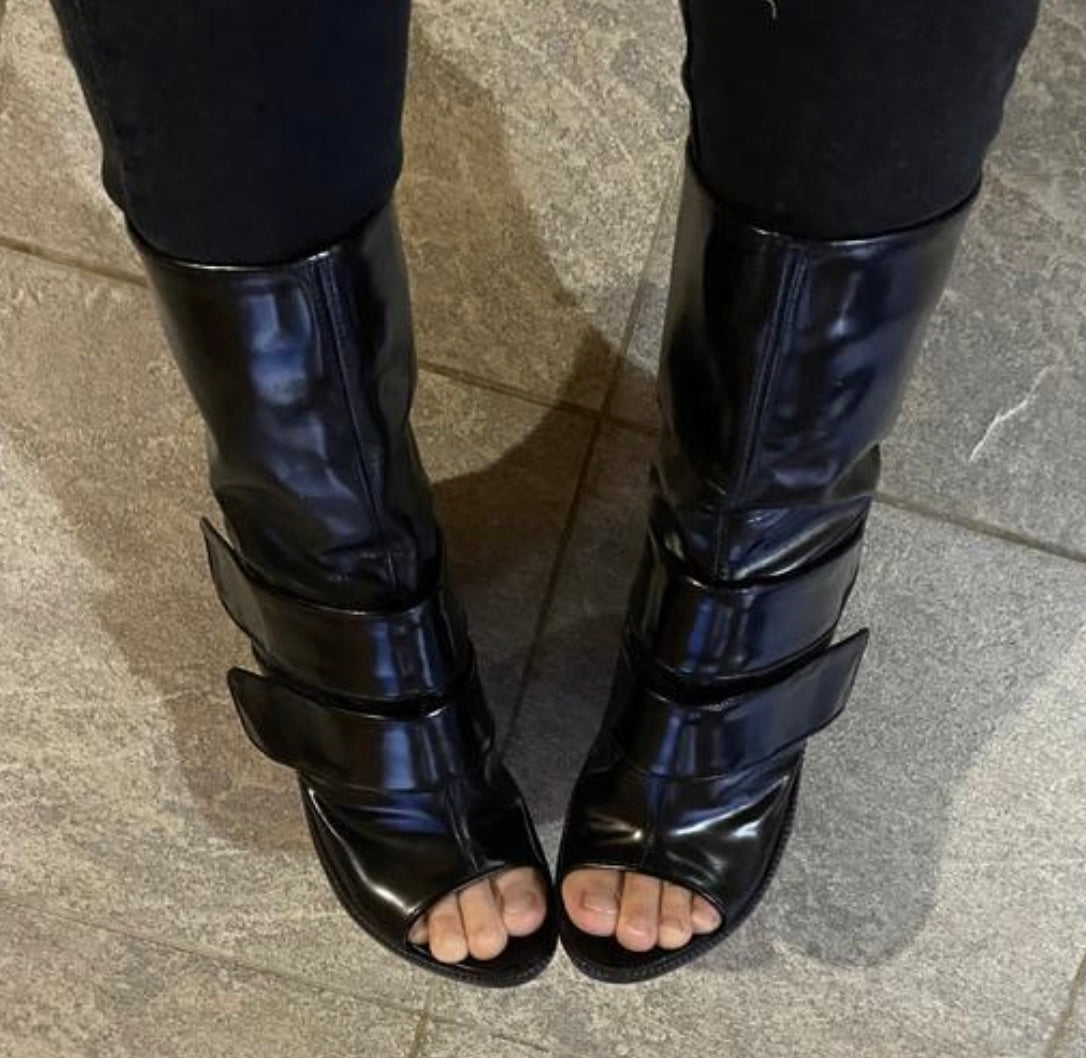 Givenchy 2008 Peep Toe Boots 38/38.5