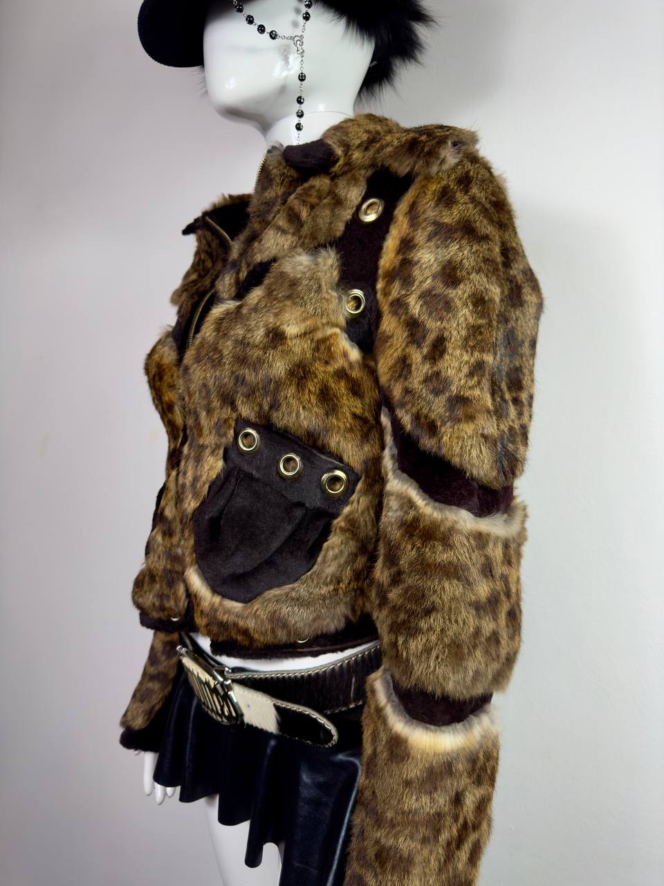Vintage Fur Leather Jacket XS/M