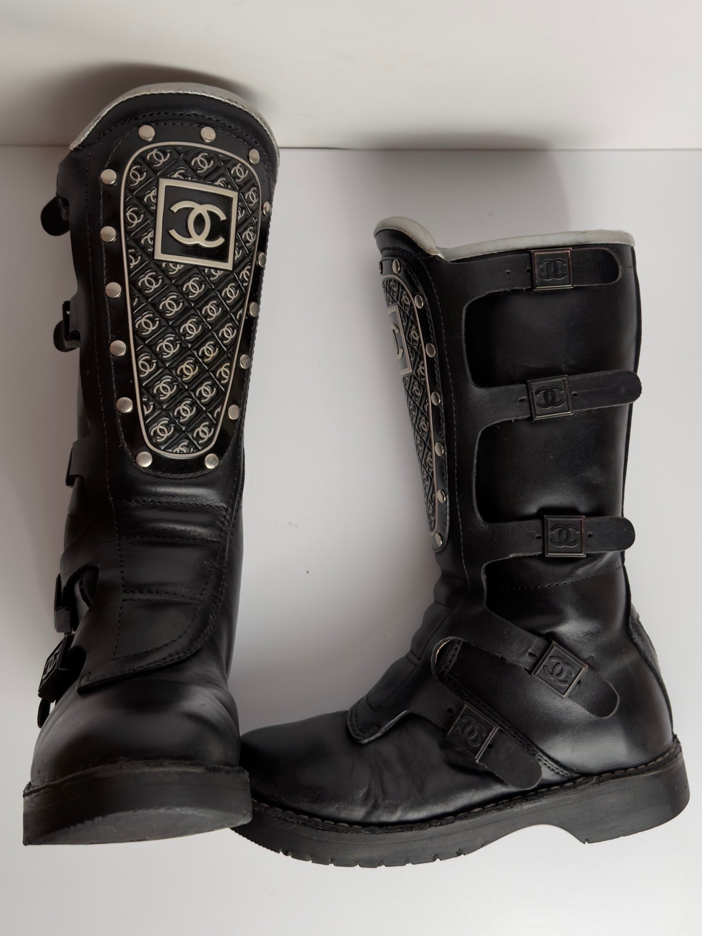 Chanel FW 2003 Moto Biker Boots — 37