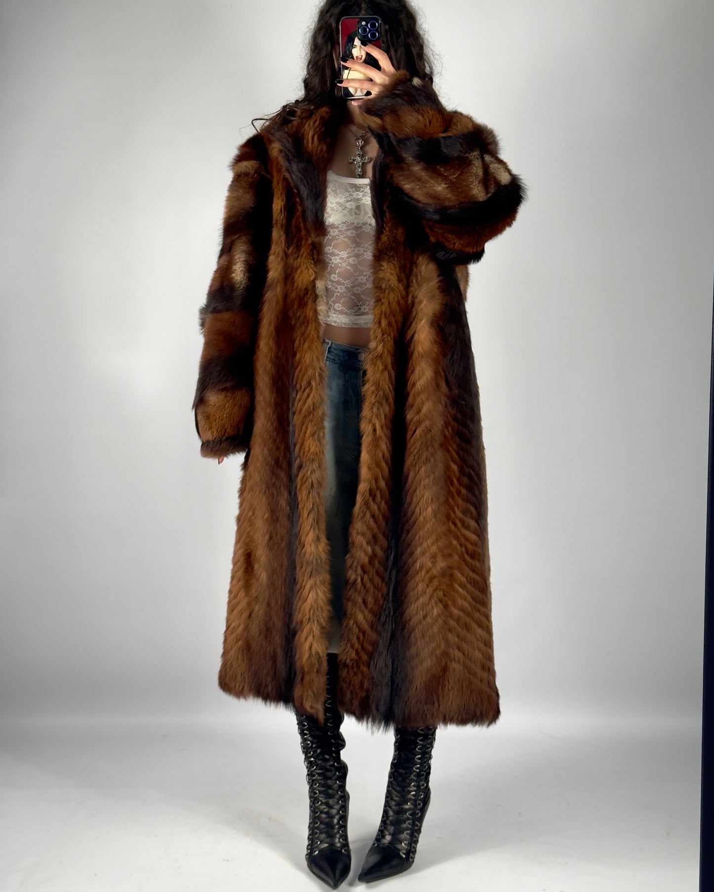 Vintage Fluffy Fur Coat — S/L