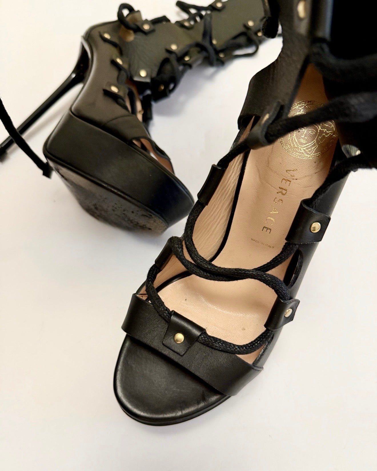 Versace 2011 Gladiator Wrap Heels — 37/37.5