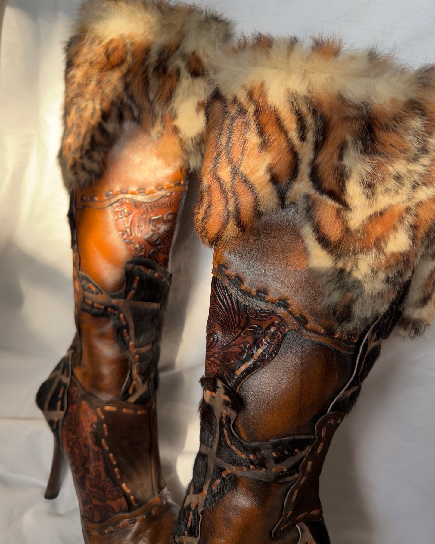 El Dante’s Couture Vintage Fur Boots — 39/40