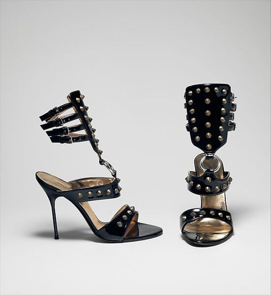 Dolce & Gabbana 2003 Runway Gladiator Studded Heels 36.5