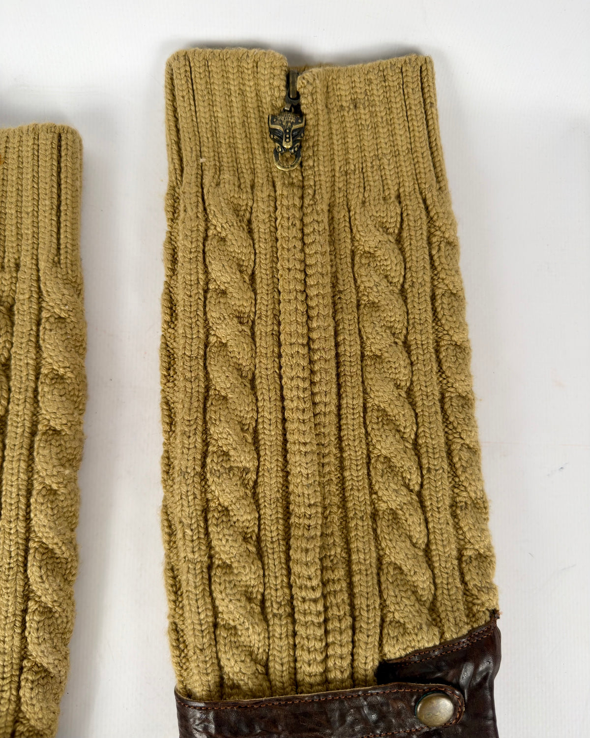 Vintage Italian Knit Buckle Leather Boots — 37