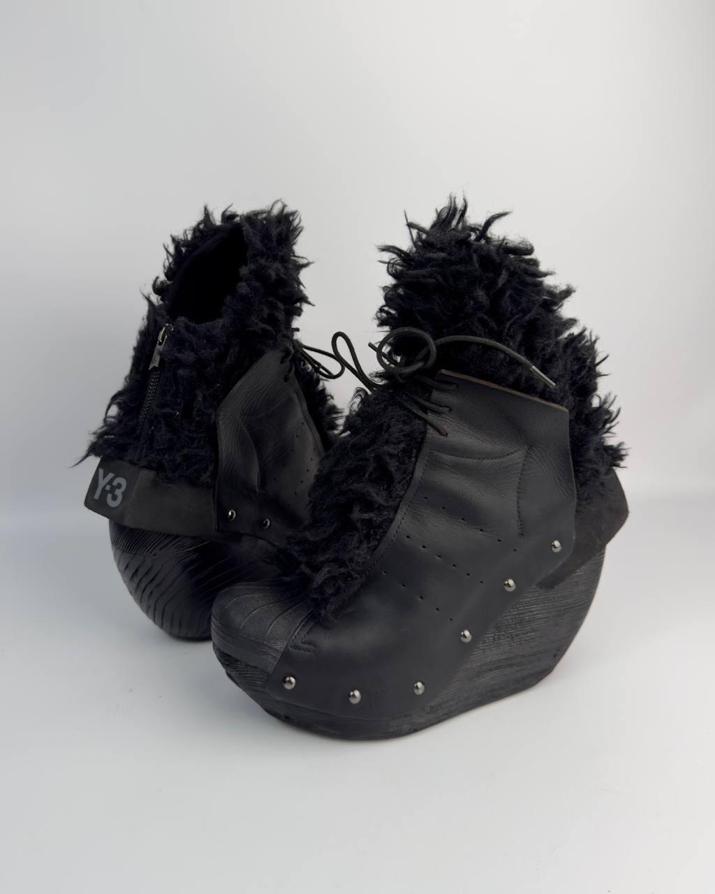 Adidas x Yohji Yamamoto Wedge Faux Fur Boots — 39/39.5