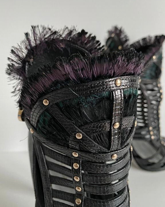 Sergio Rossi Gladiator Ankle Heels — 37.5/38