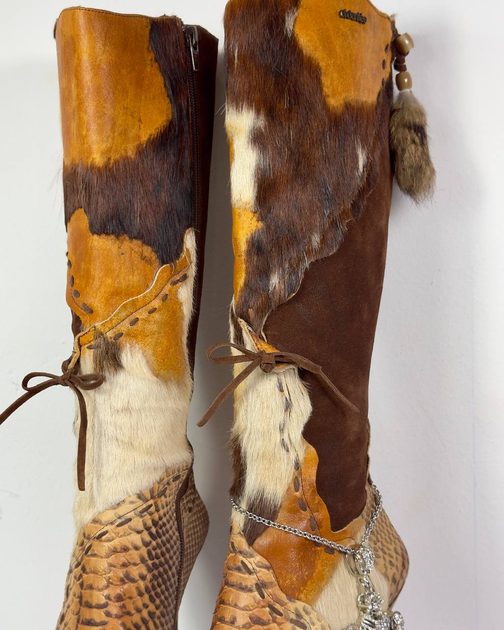 El Dante’s Vintage Rare Leather Fur Boots 37