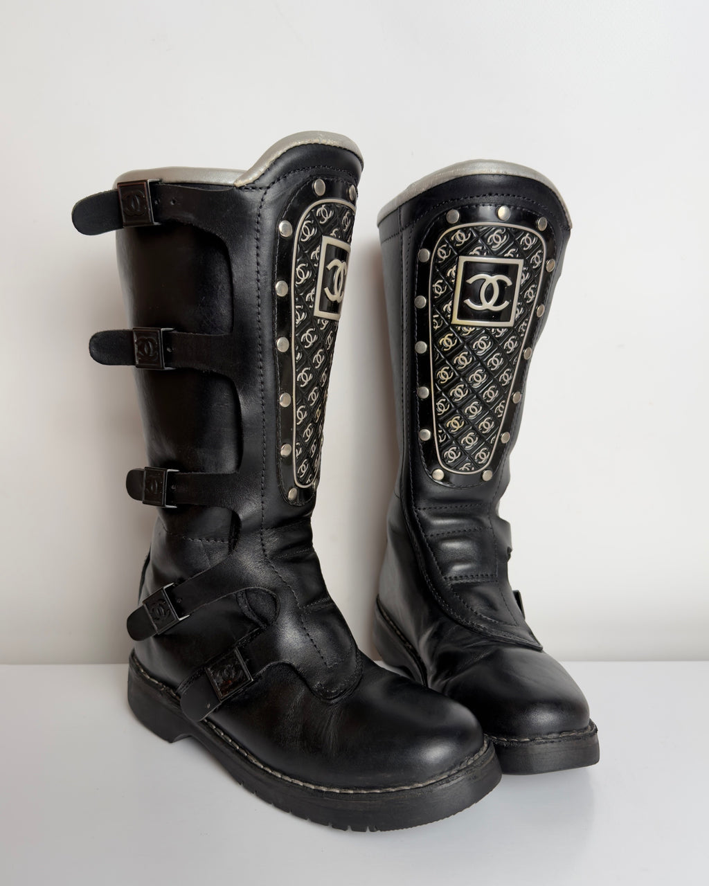 Chanel FW 2003 Moto Biker Boots — 37