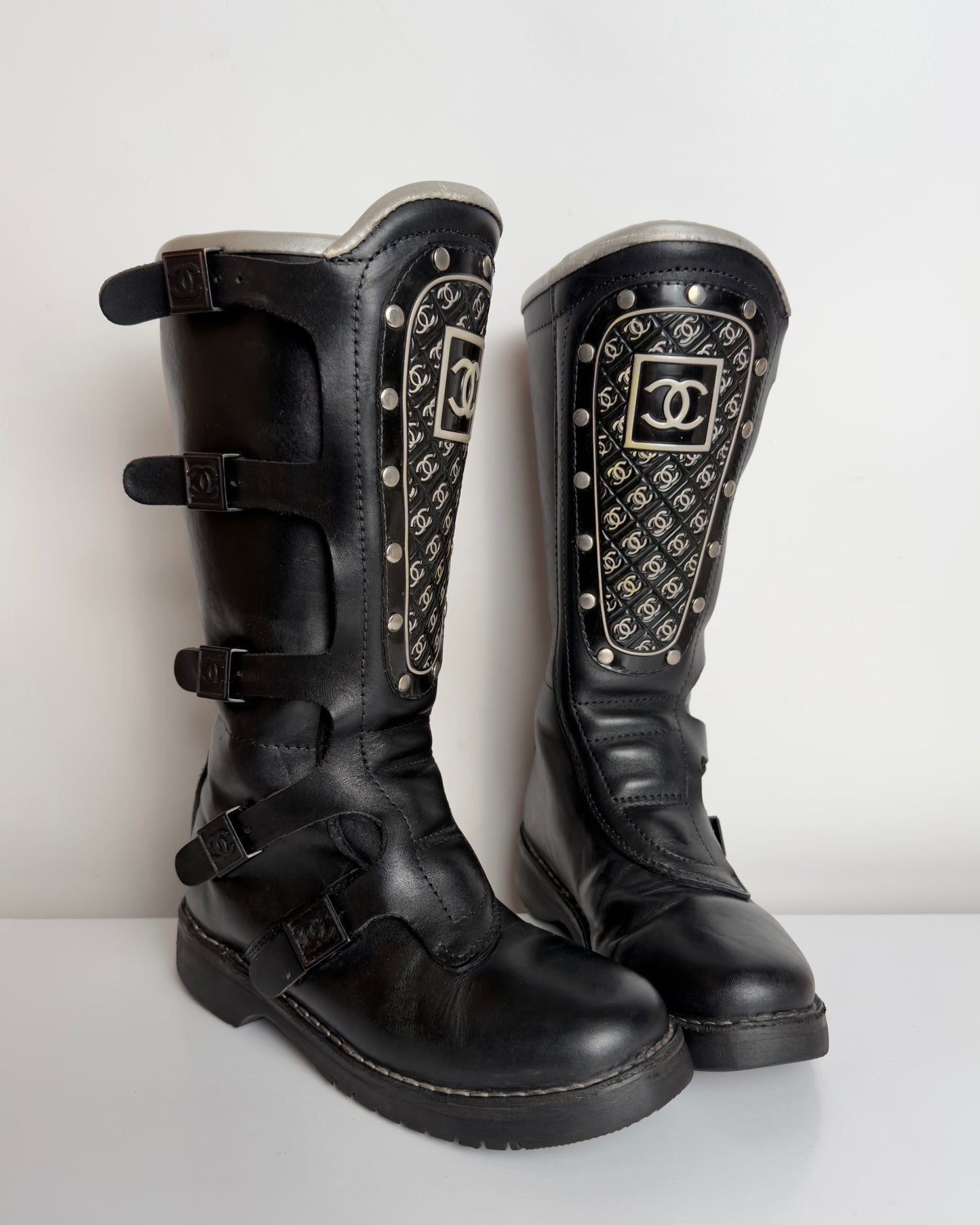 Chanel FW 2003 Moto Biker Boots — 37