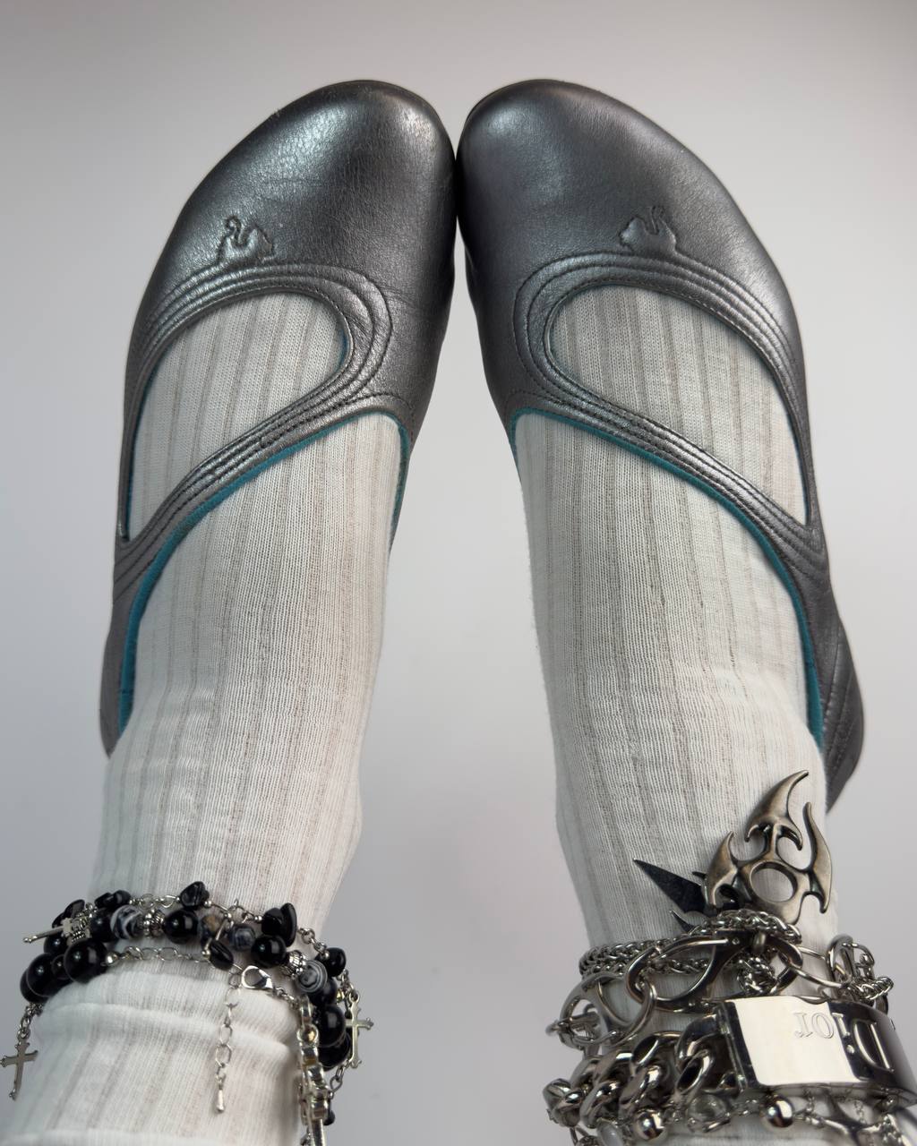 Puma Vintage Silver Ballet Flats — 38/38.5