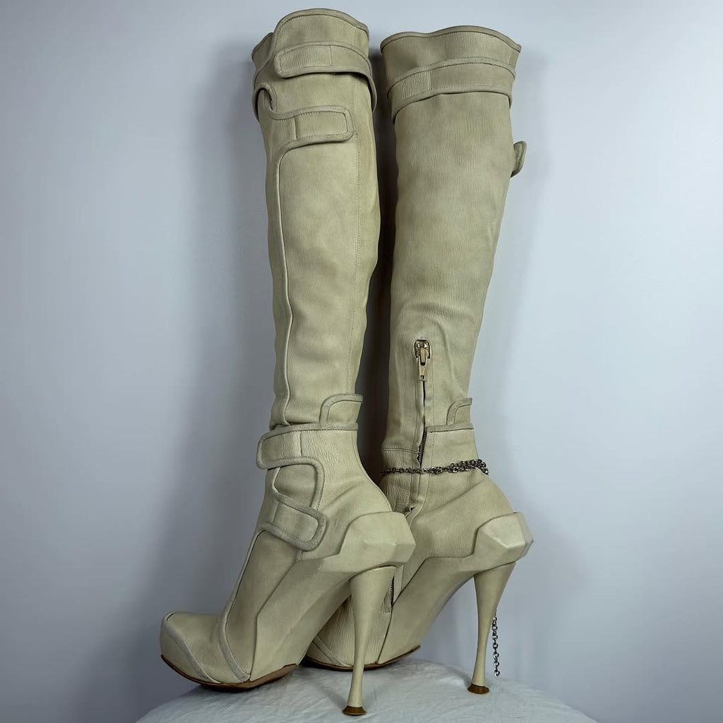 Celine FW 2008 Runway Leather Moto Boots — 38.5/39