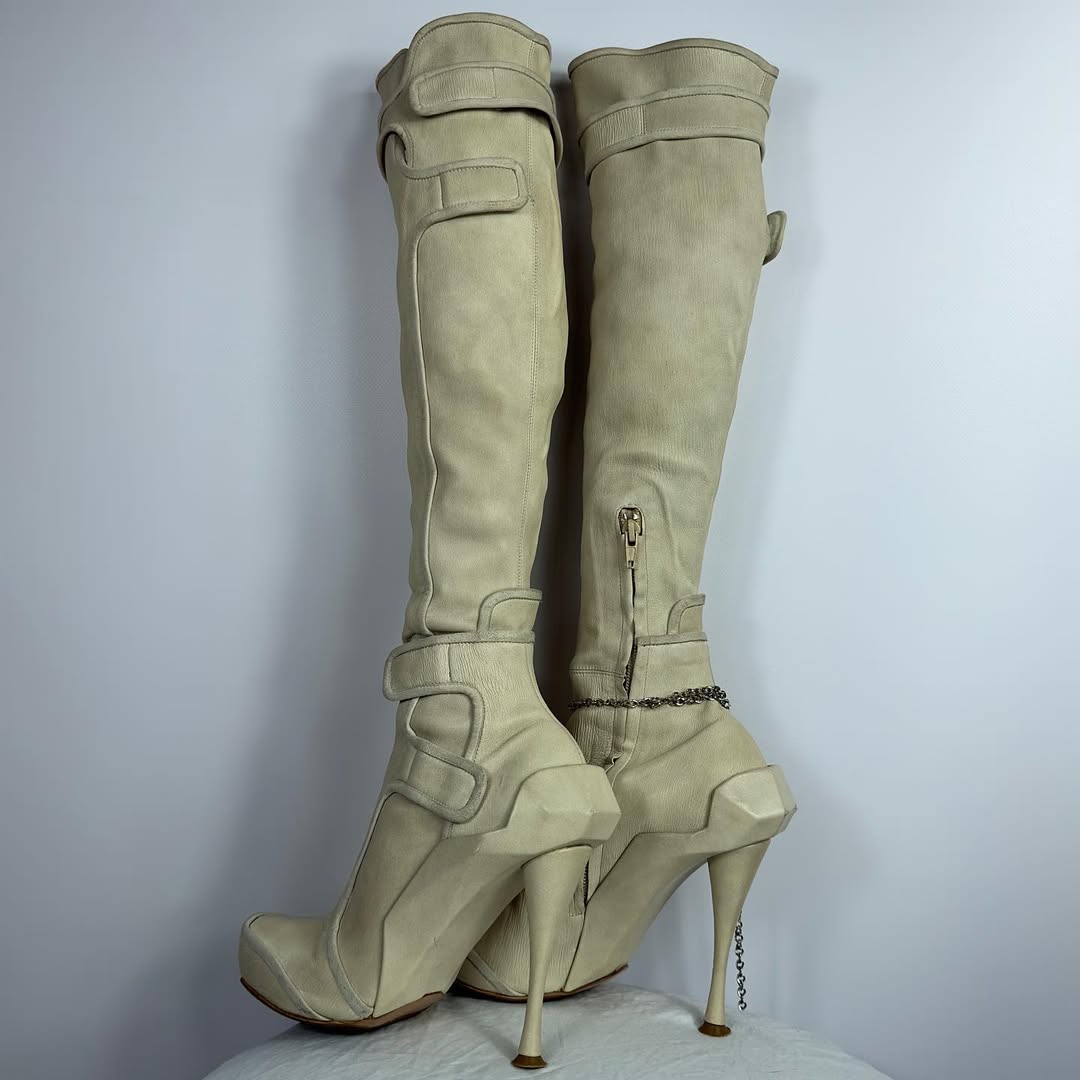 Celine FW 2008 Runway Leather Moto Boots — 38.5/39