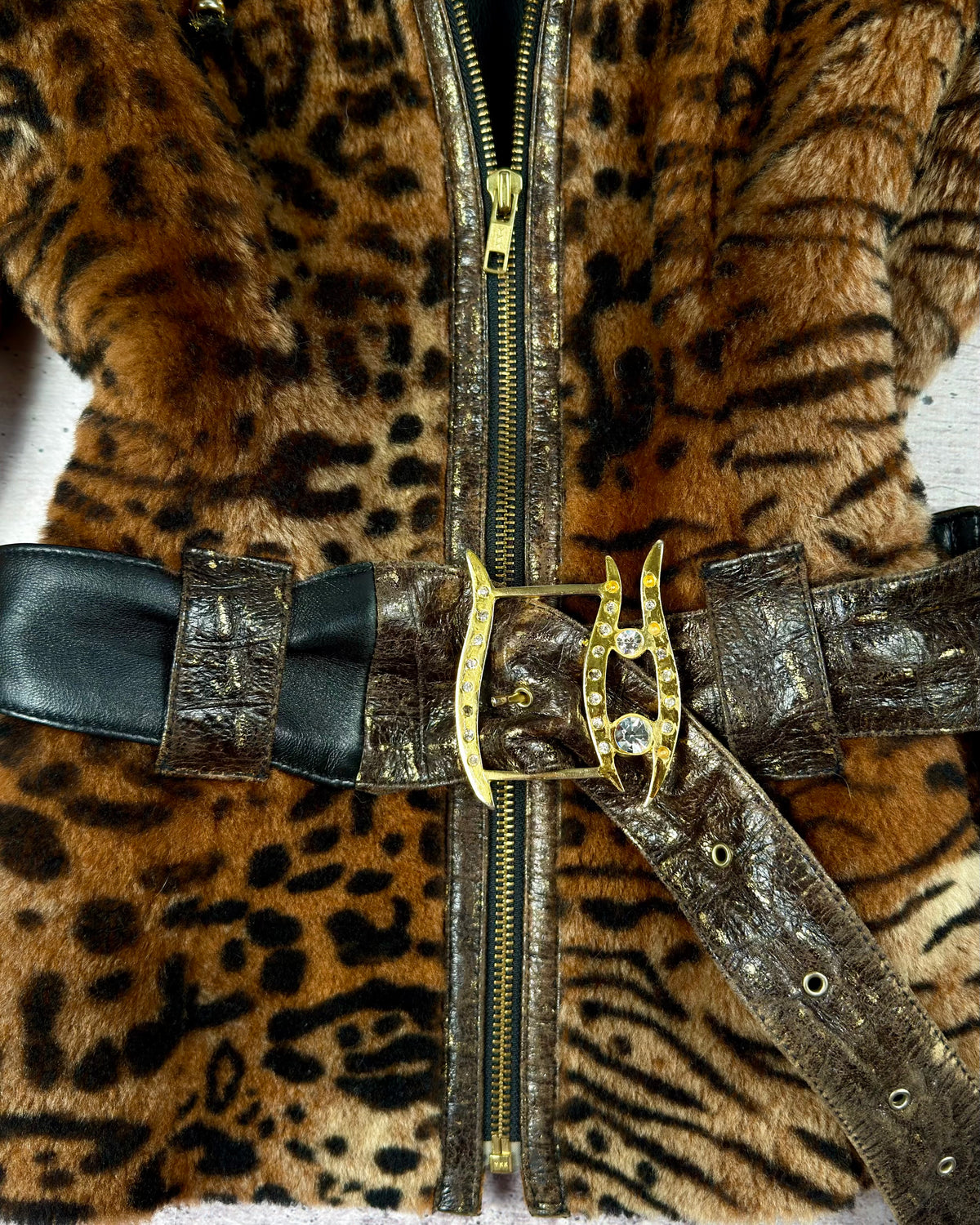 Vintage “Tiget Print” Fur Jacket — S/M