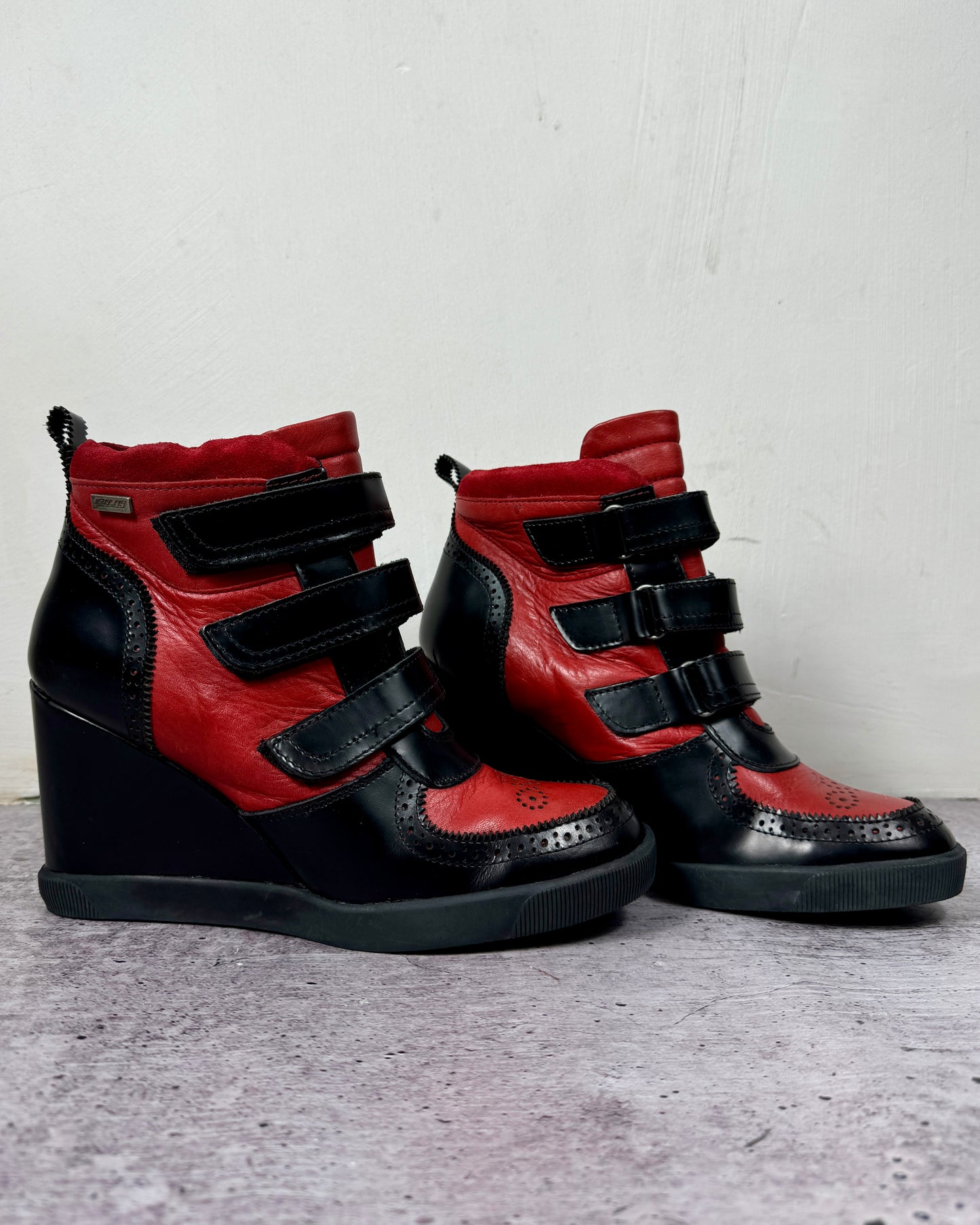 Vintage Goth Wedge Leather Sneakers 40/40.5