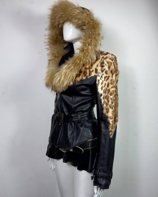 Vintage Fur Leather Jacket XXS/S