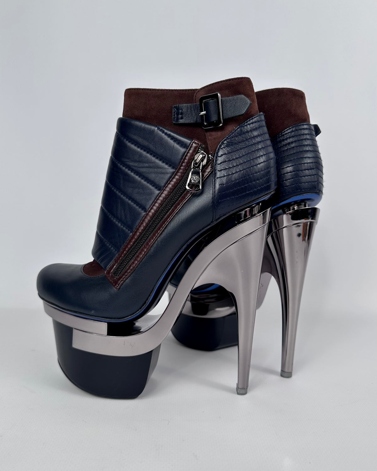 Versace 2010 Triple Platform Booties — 39