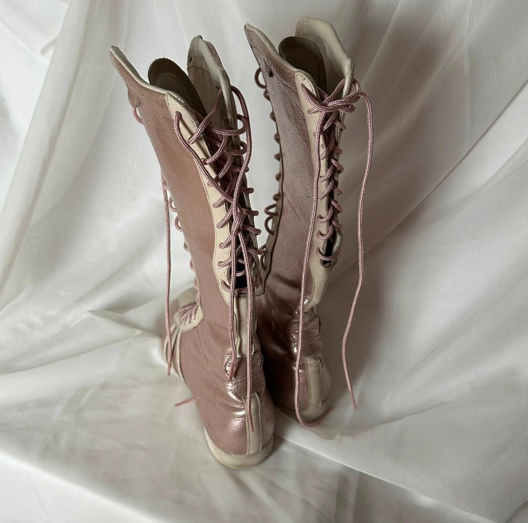 Adidas Santos 2006 Pink Leather Metallic Boots — US7.5 W, 38/39
