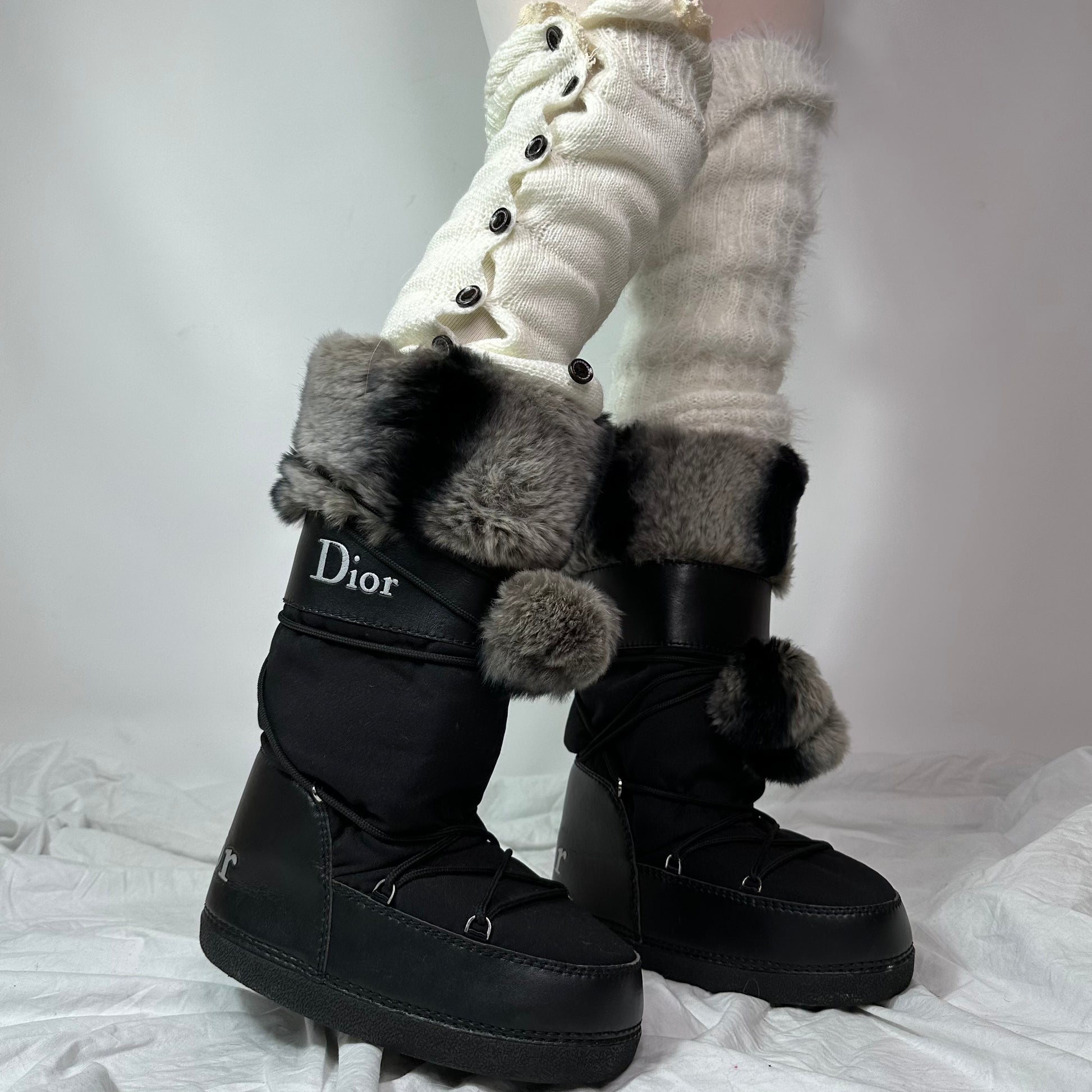 Dior Galliano Chinchilla Vintage Moon Boots 35 38 darina s garms