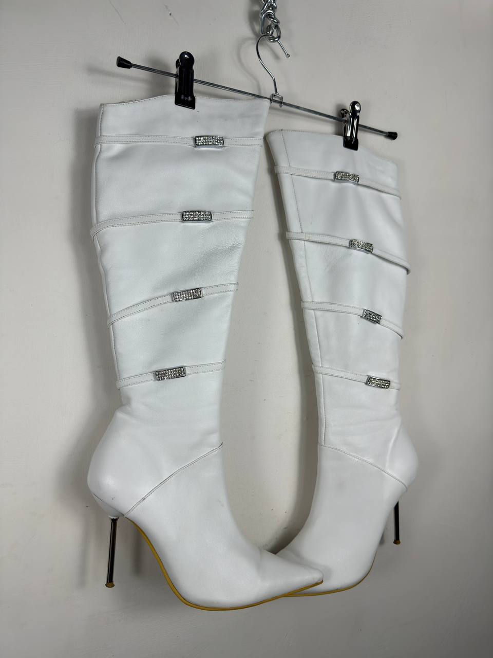 Vintage White Leather Boots 37.5/38.5
