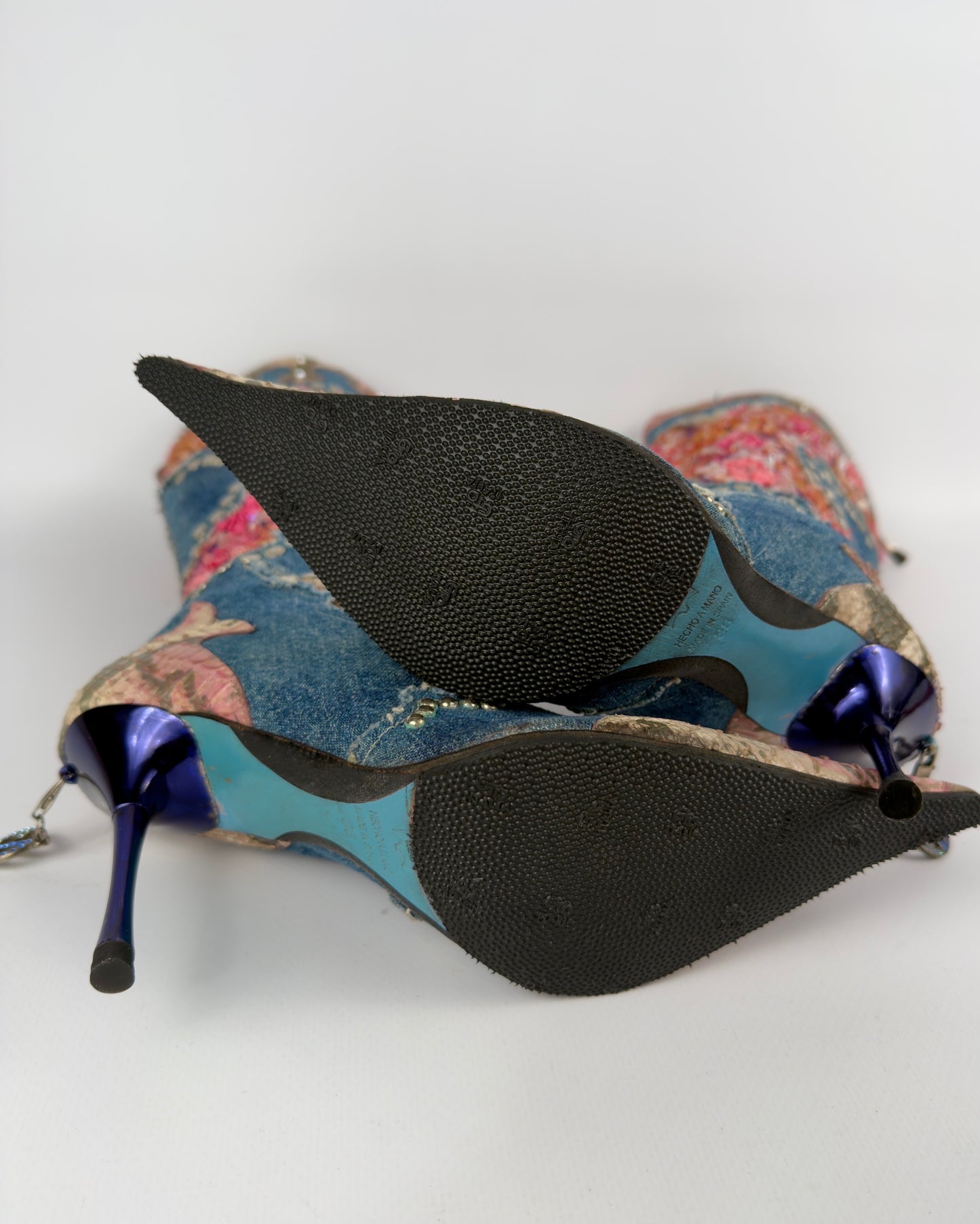 El Dante’s Couture Vintage Denim Boots