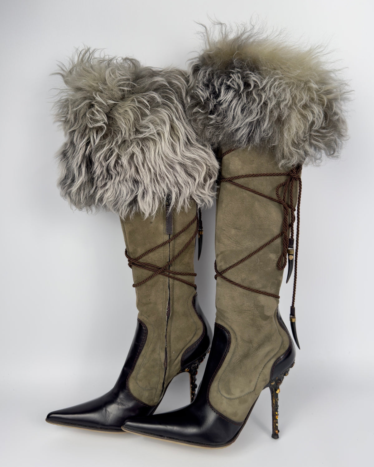 Vicini Italian Vintage Fur Boots — 36