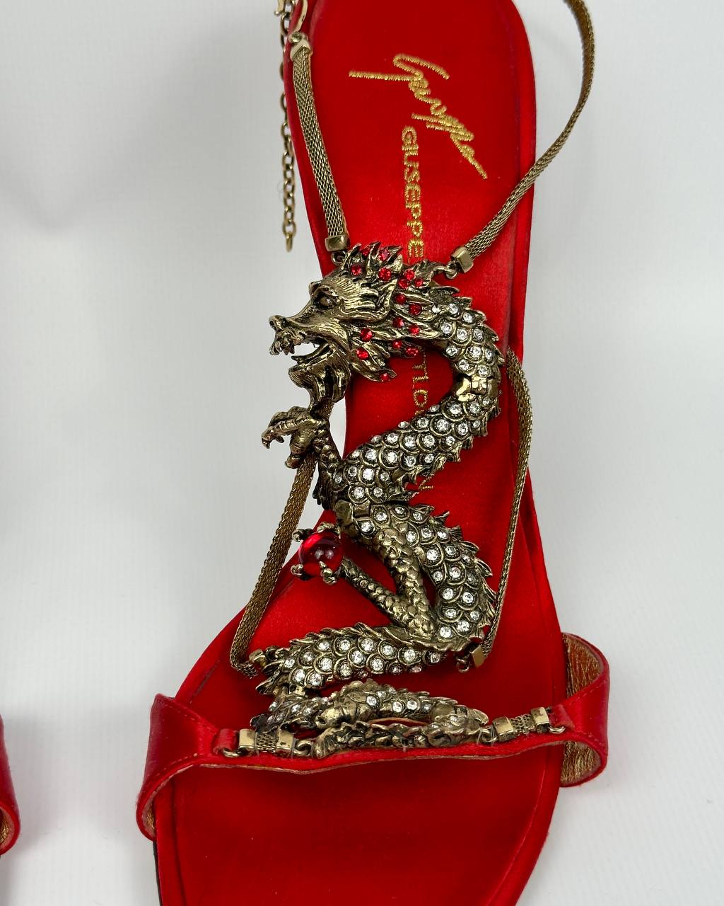 Giuseppe Zanotti Vintage Red Dragon Heels 39/40