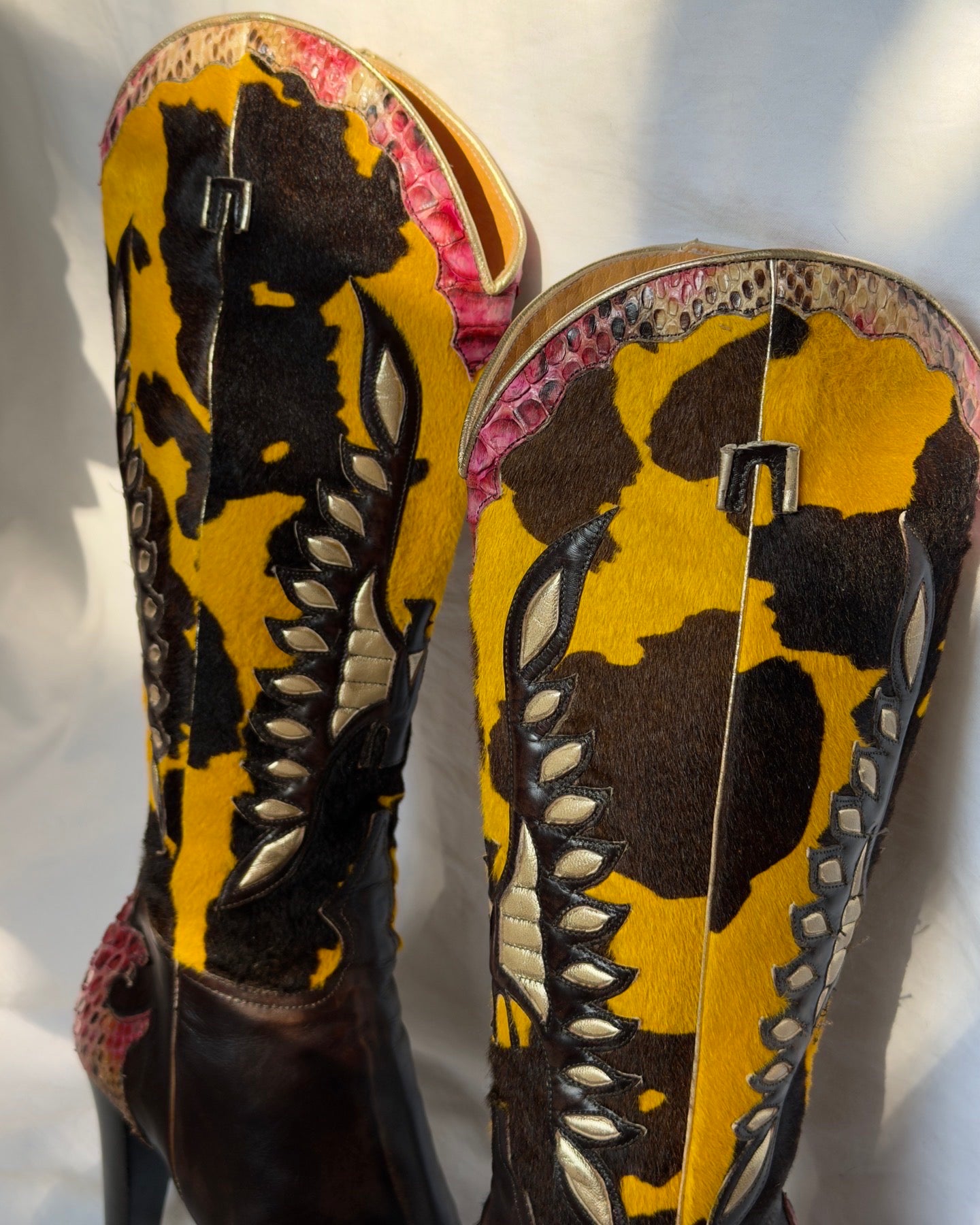 Gianmarco Lorenzi Western Pony Hair Boots — 39