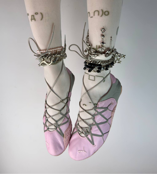 Puma Vintage Lace Up Ballet Flats — 39/39.5