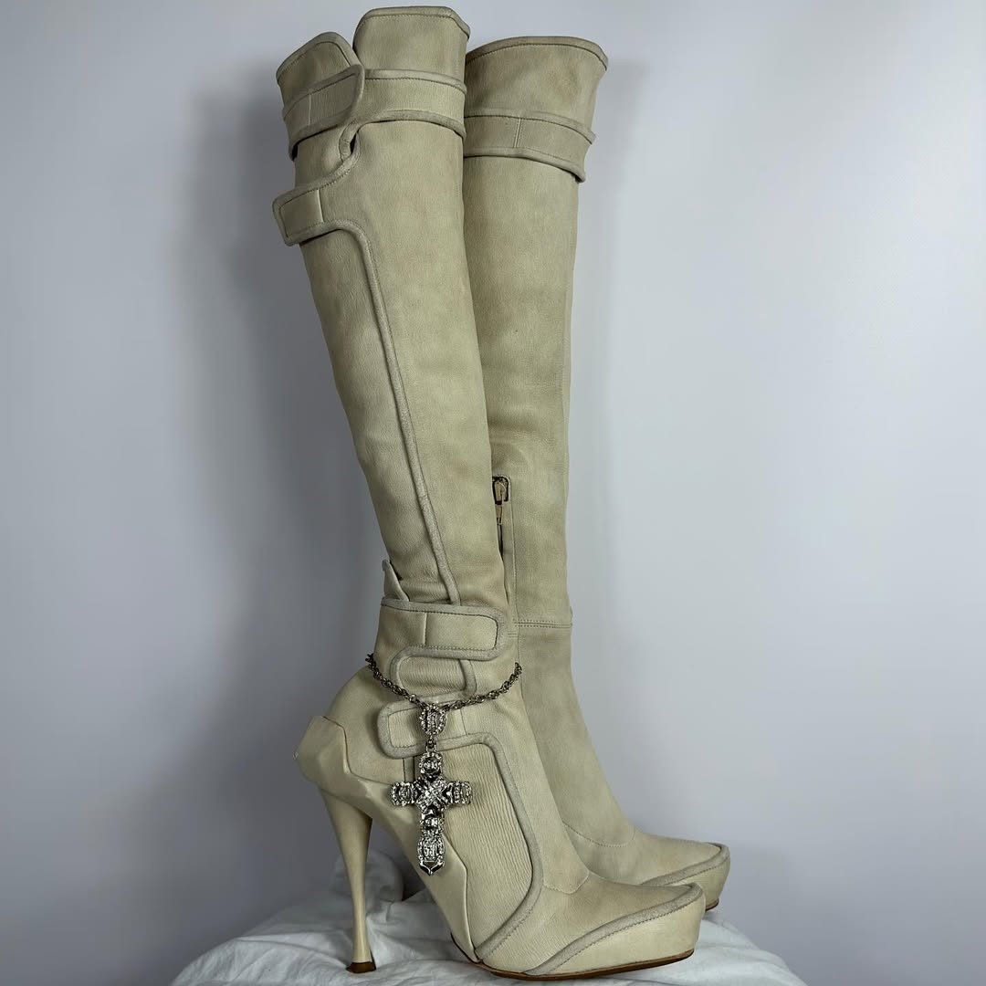 Celine FW 2008 Runway Leather Moto Boots — 38.5/39