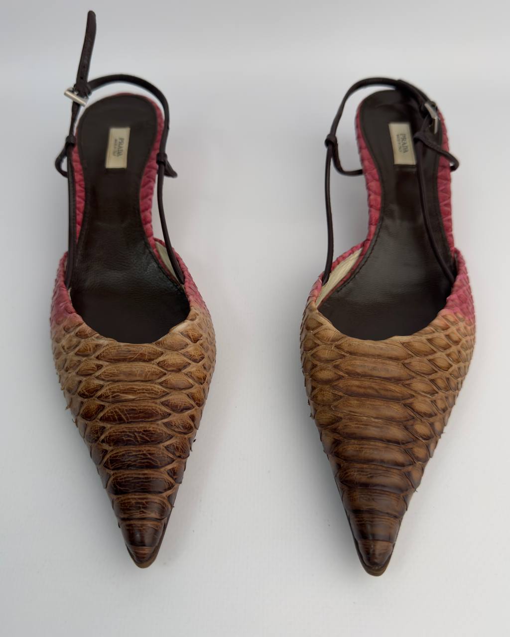 Prada Vintage Python Kitten Heels — 39