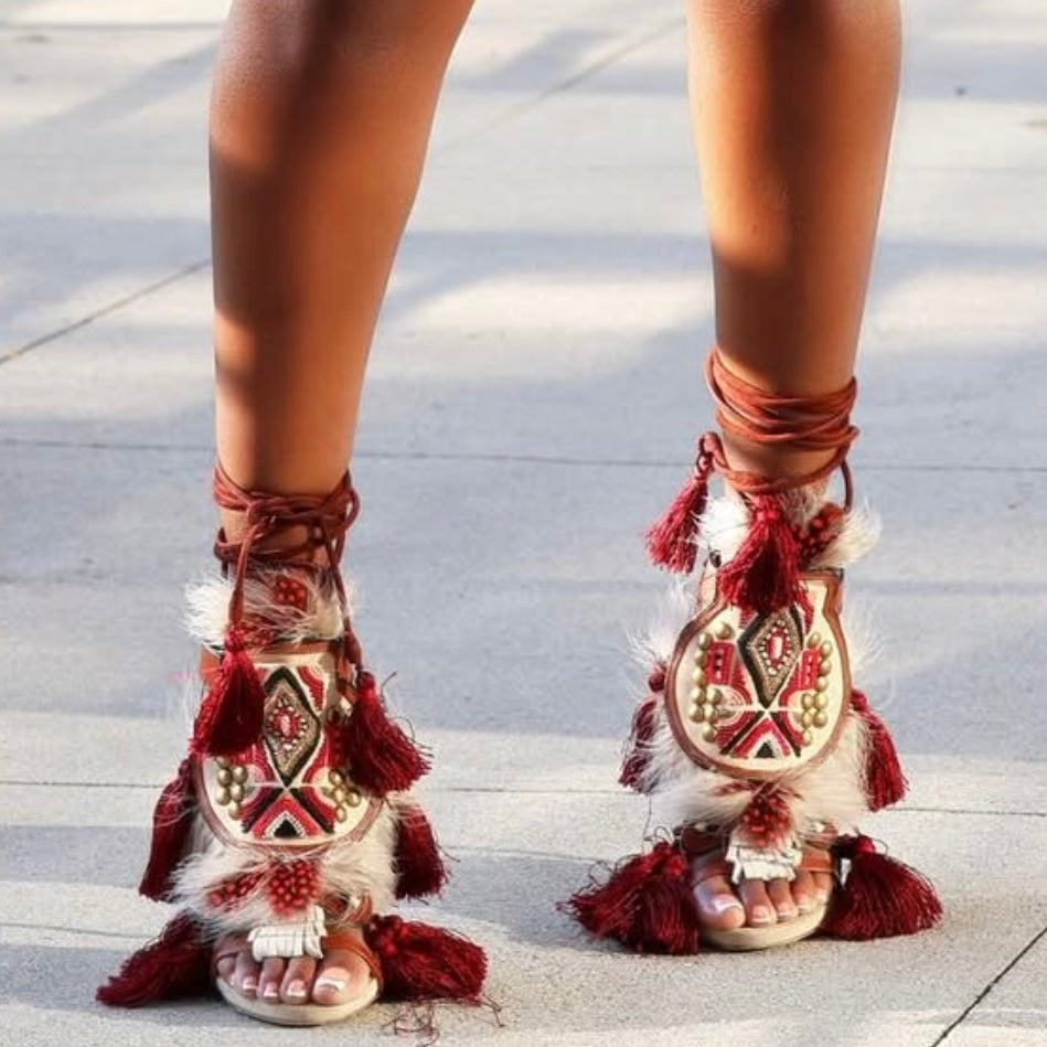 Dsquared2 F/W 2015 Eskimo Feather & Tassels Heels — 36