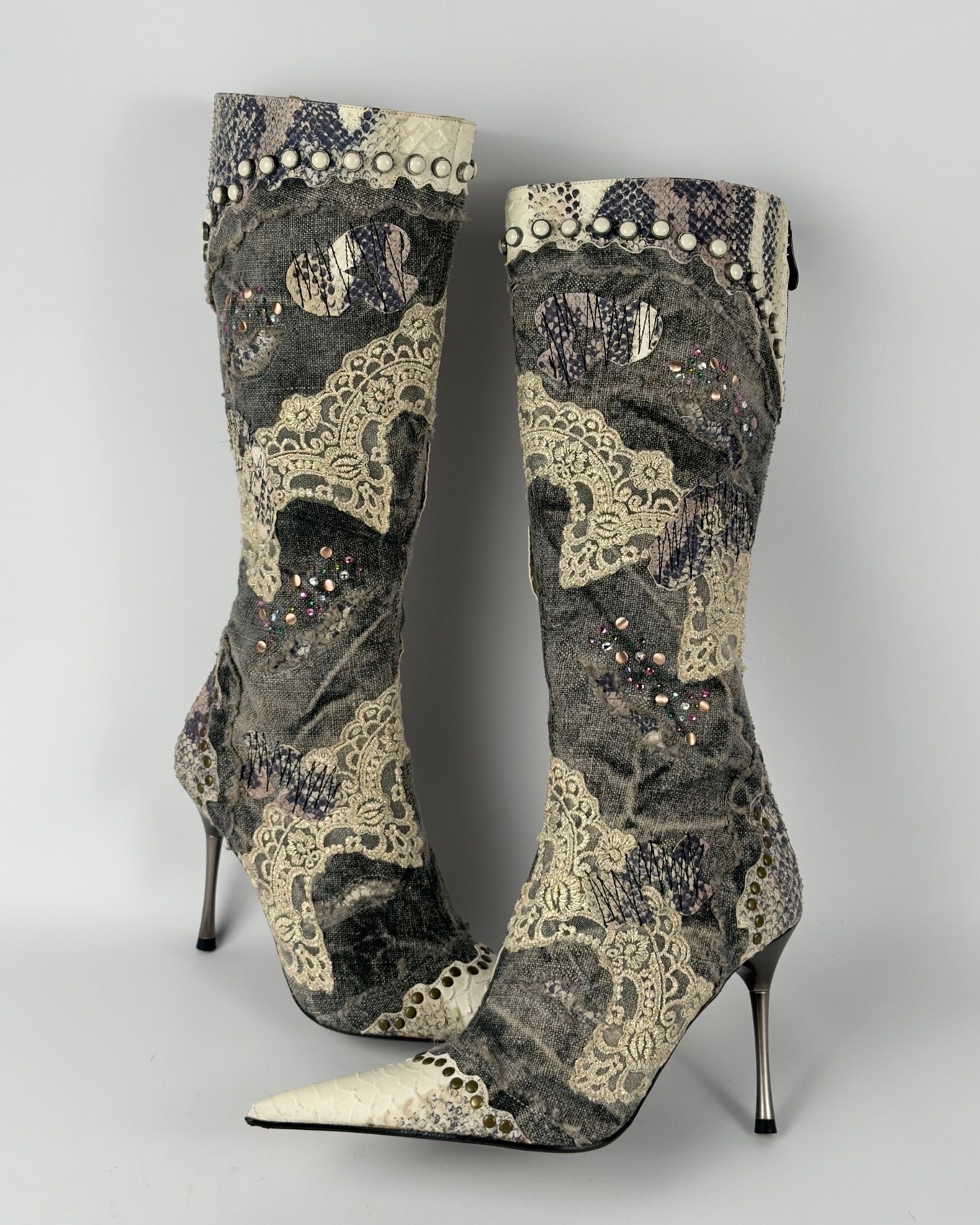 El Dante’s Vintage Denim Boots — 38/39