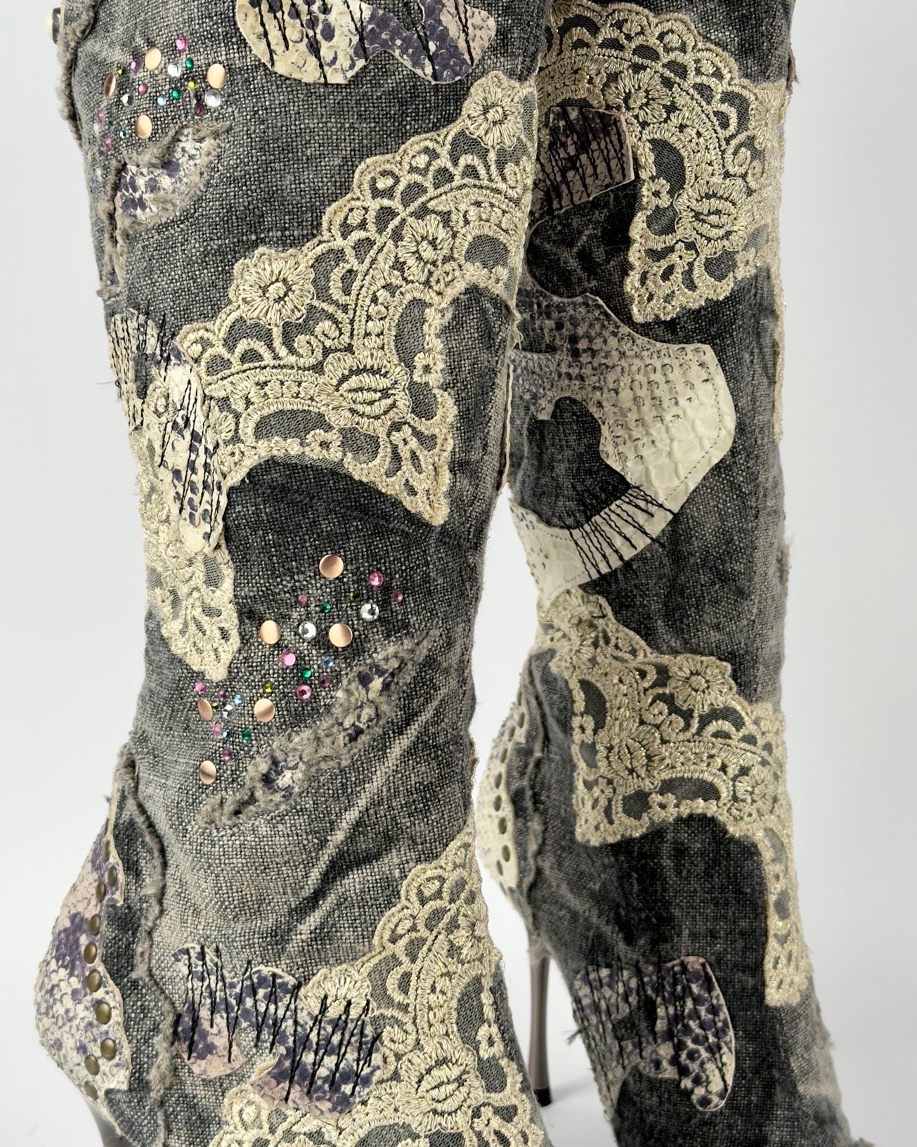 El Dante’s Vintage Denim Boots — 38/39