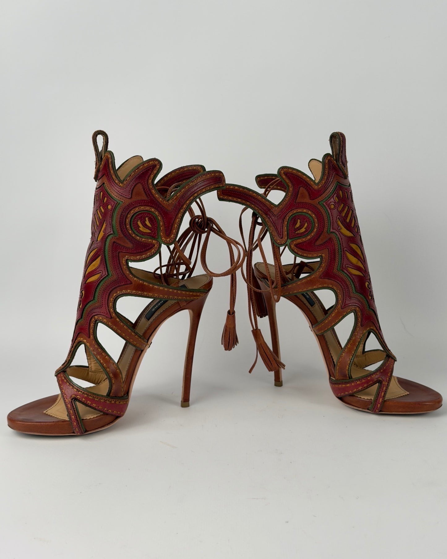 Dsquared FW18 Rodeo Western Heels — 39