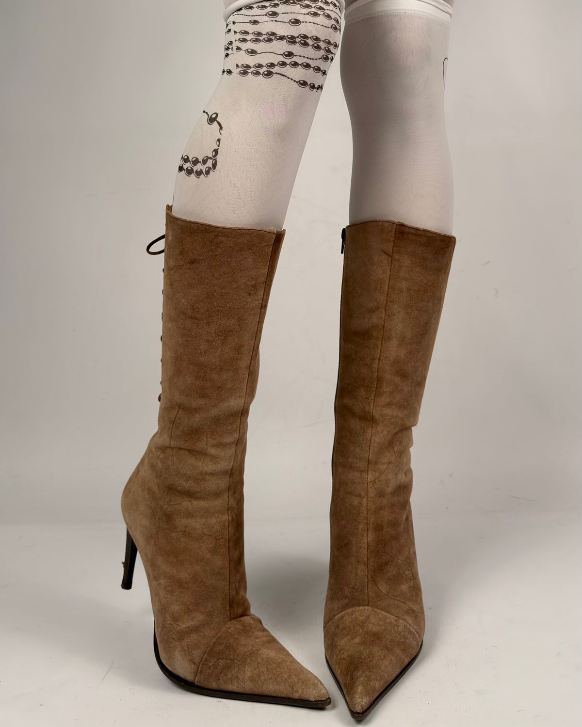Le Silla Vintage Lace Up Leather Boots — 39