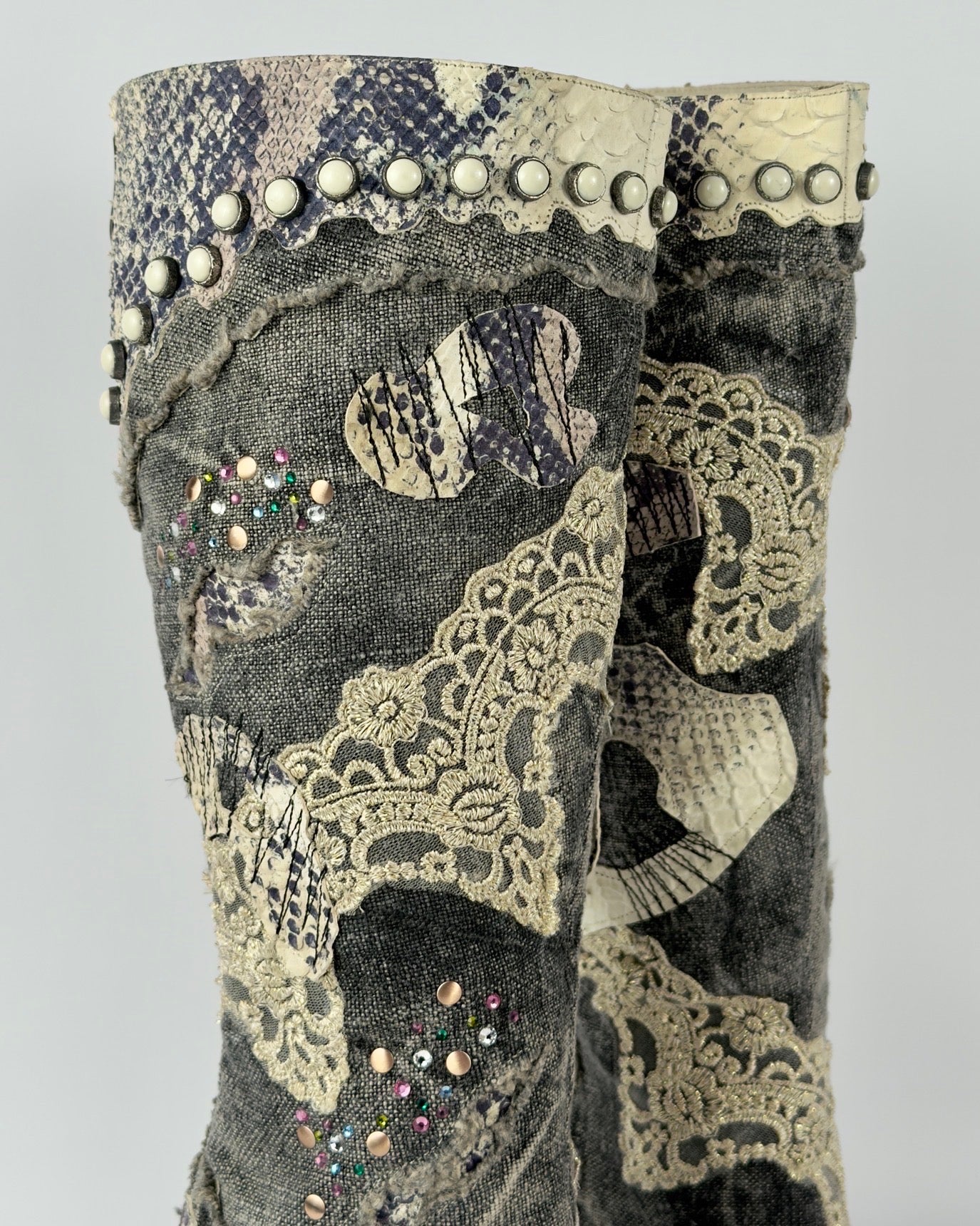 El Dante’s Vintage Denim Boots — 38/39