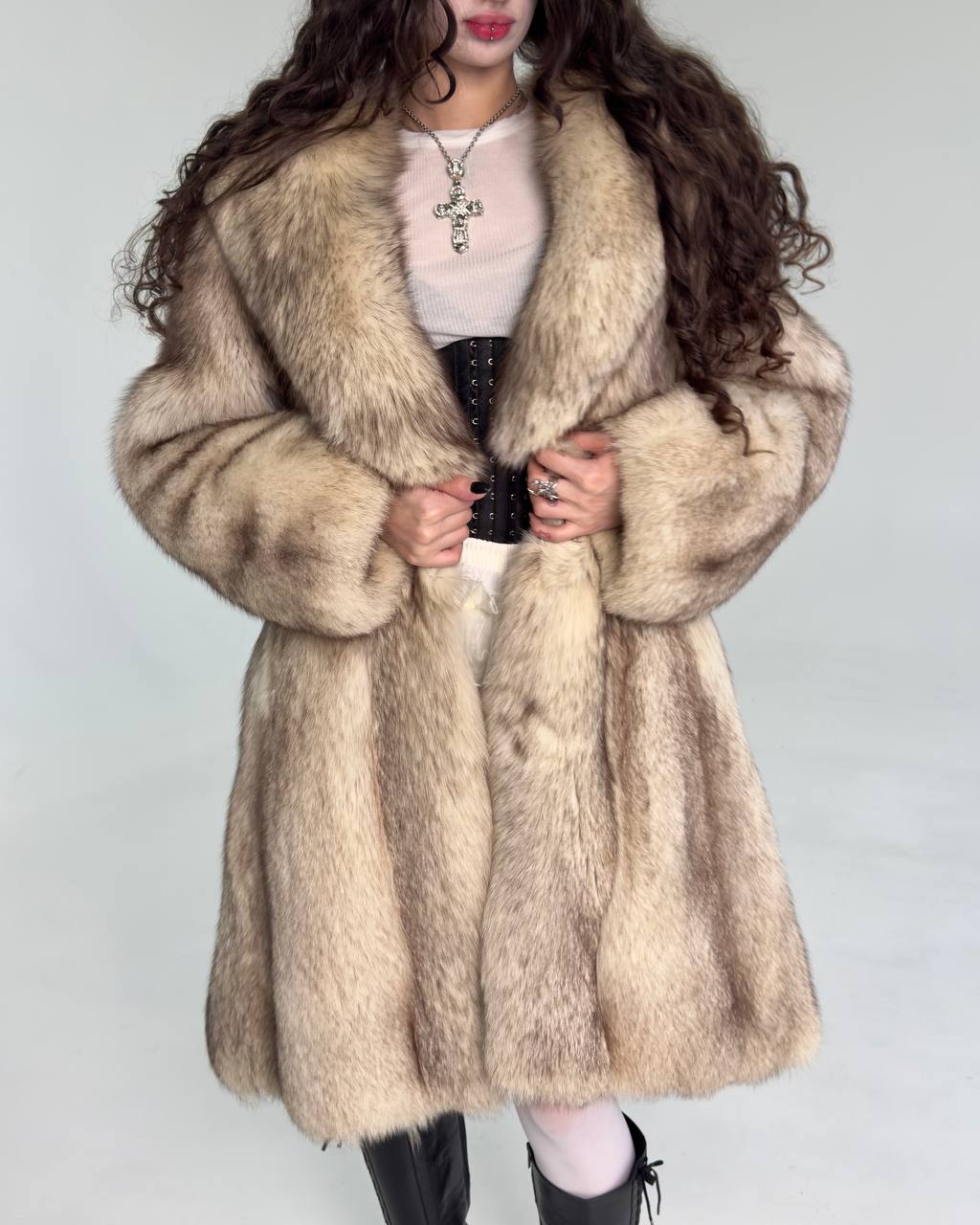 Vintage White Arctic Fox Fur Coat