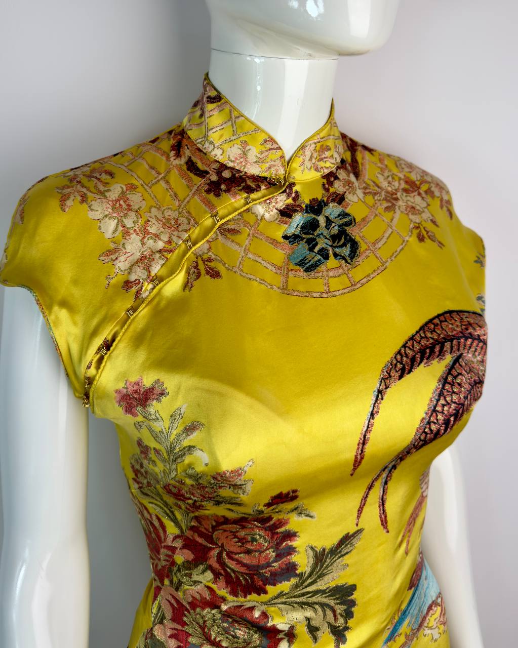 Roberto Cavalli S/S 2003 Iconic Chinoiserie Mini Silk Corset Dress