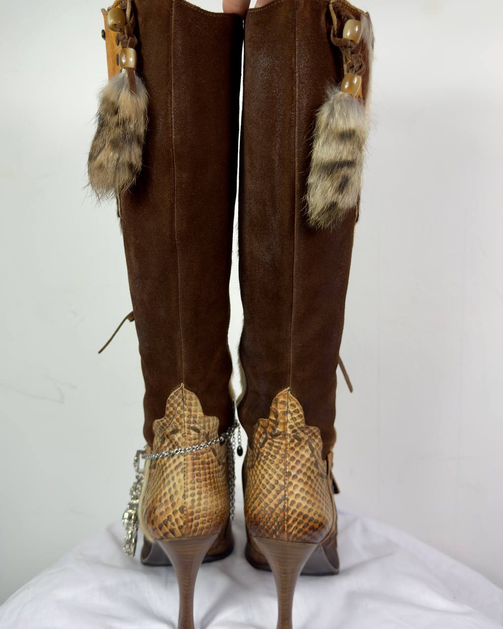 El Dante’s Vintage Rare Leather Fur Boots 37